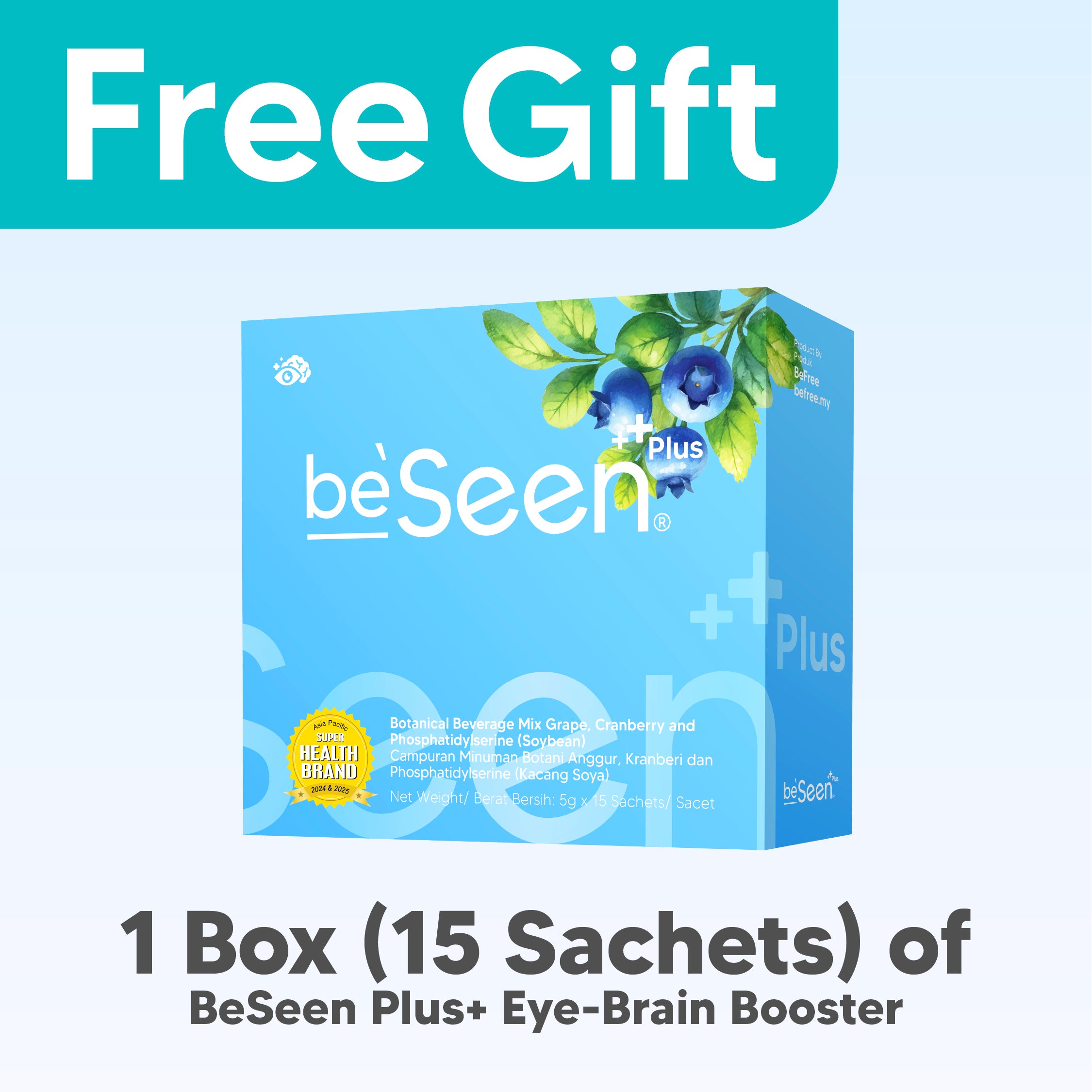 [Free Gift] 1 Box (15 Sachets) of BeSeen Eye-Brain Booster SG