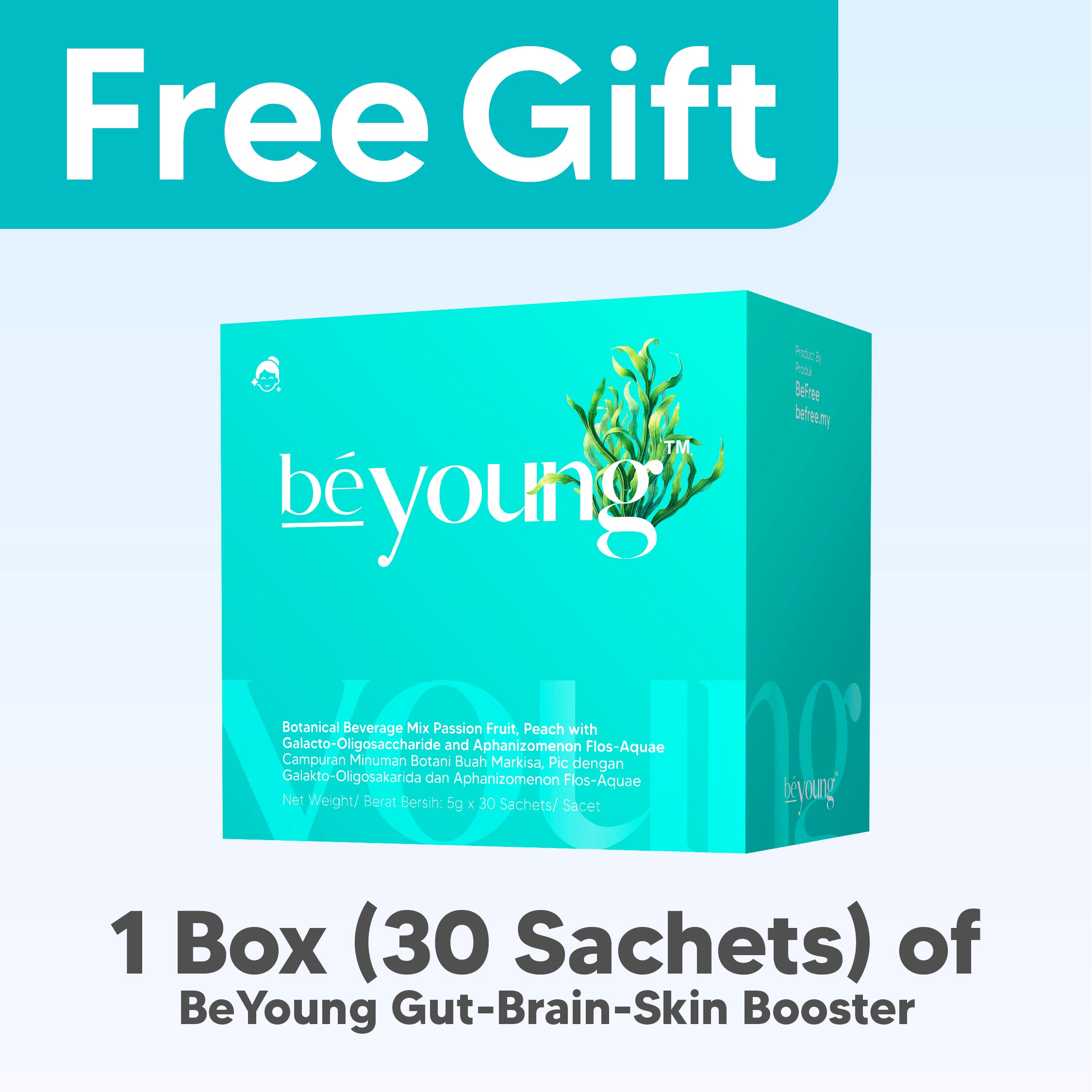 [Free Gift] 1 Box (30 Sachets) of BeYoung Gut-Brain-Skin Booster HK