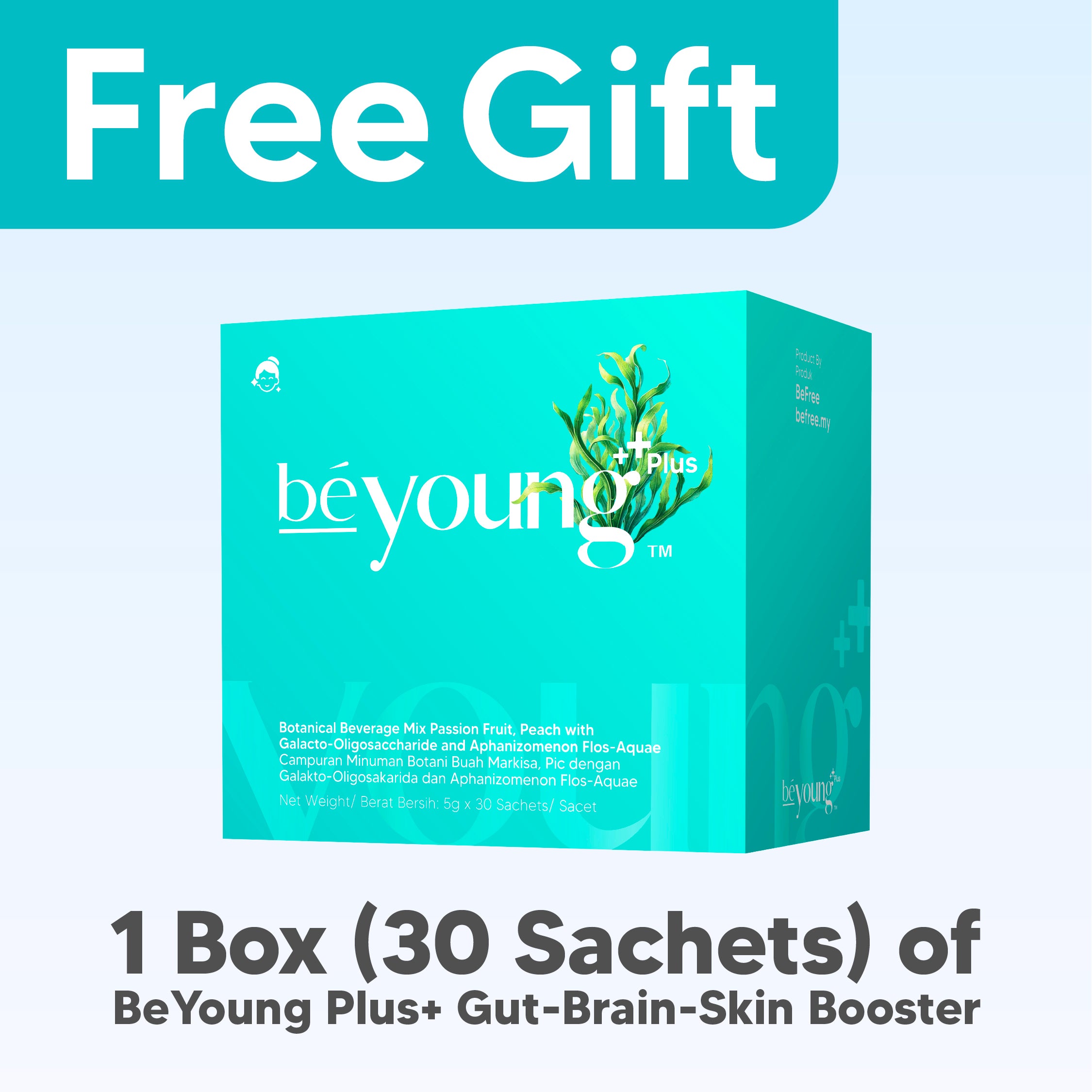 [Free Gift] 1 Box (30 Sachets) of BeYoung Gut-Brain-Skin Booster HK