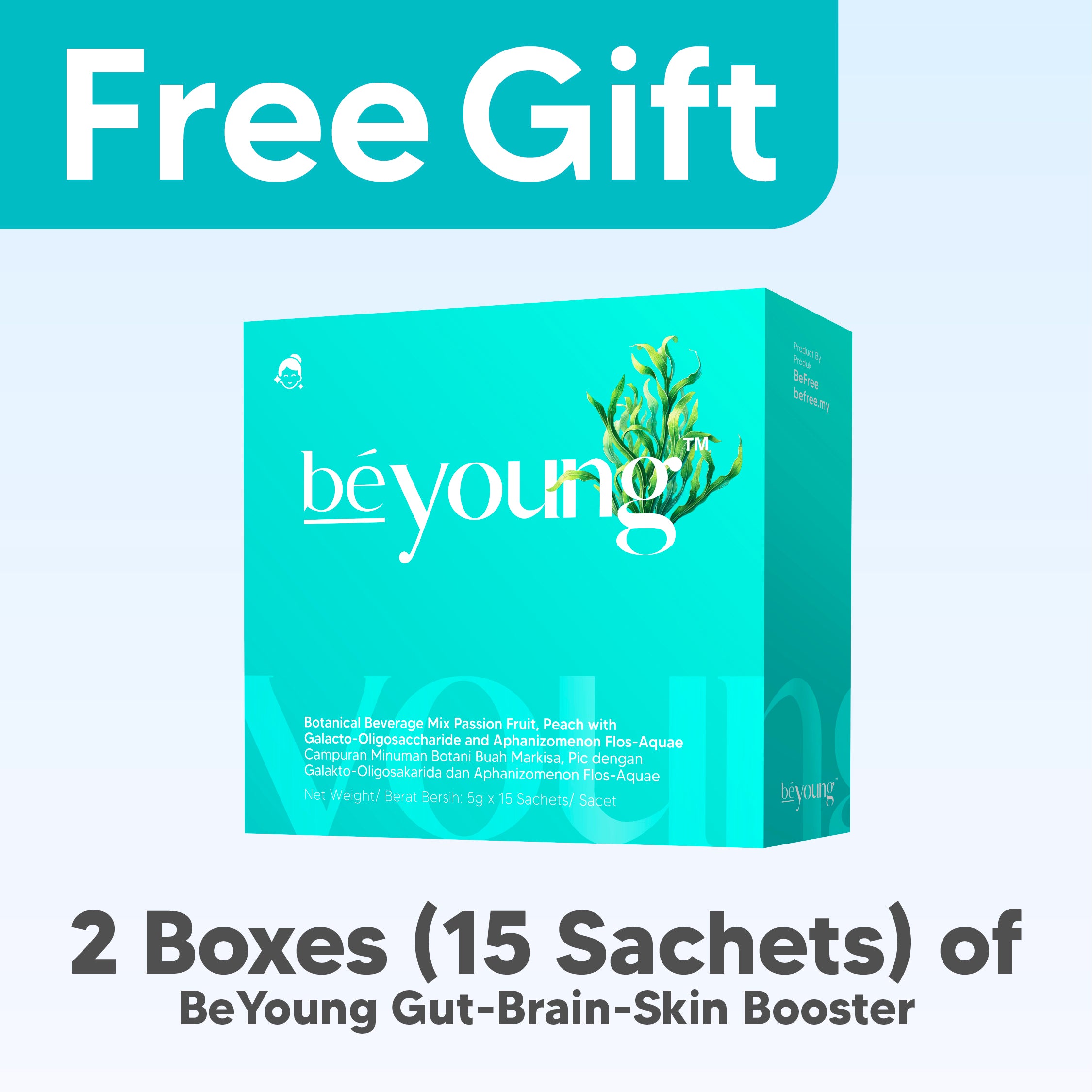 [Free Gift] 2 Boxes (15 Sachets) of BeYoung Gut-Brain-Skin Booster HK