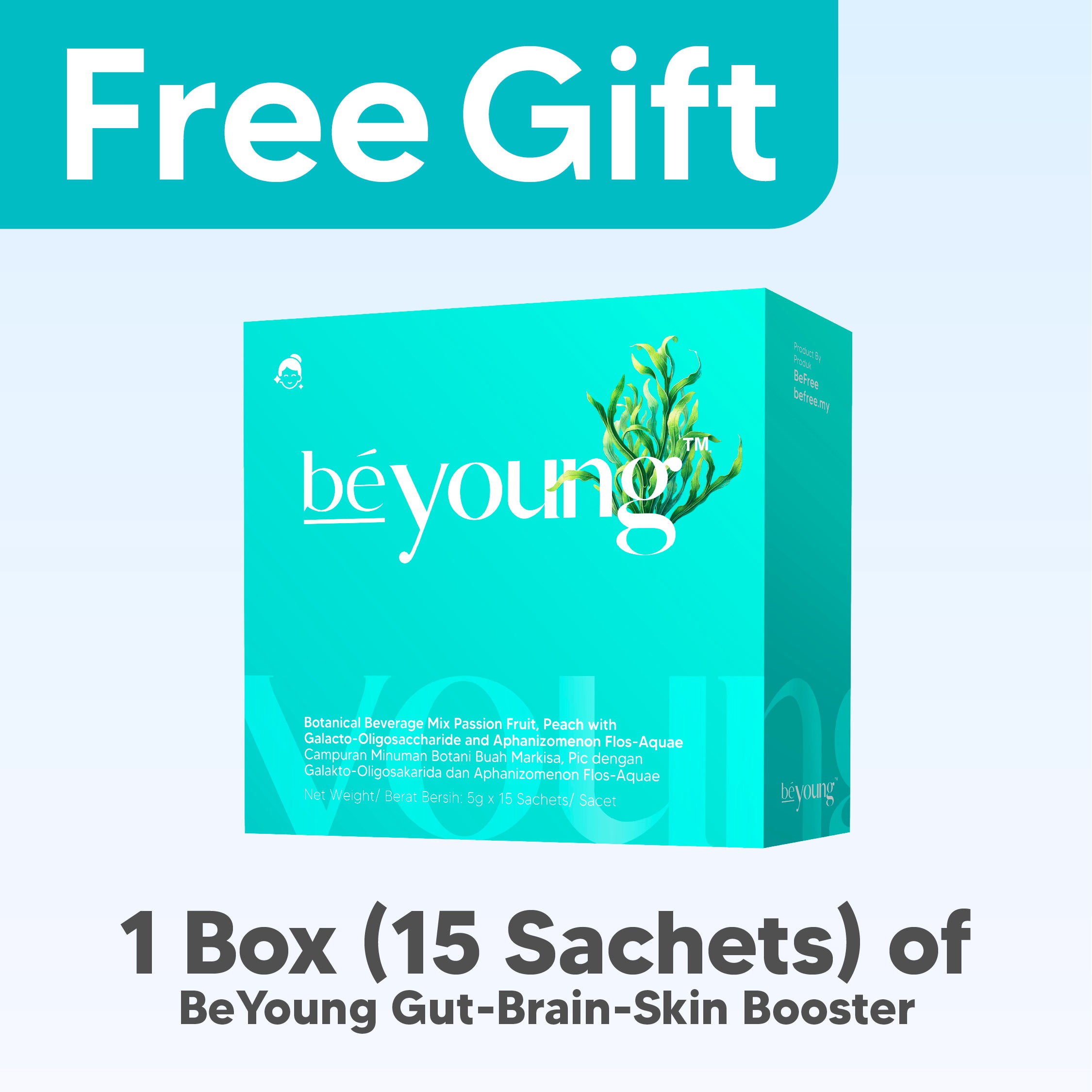 [Free Gift] 1 Box (15 Sachets) of BeYoung Gut-Brain-Skin Booster HK
