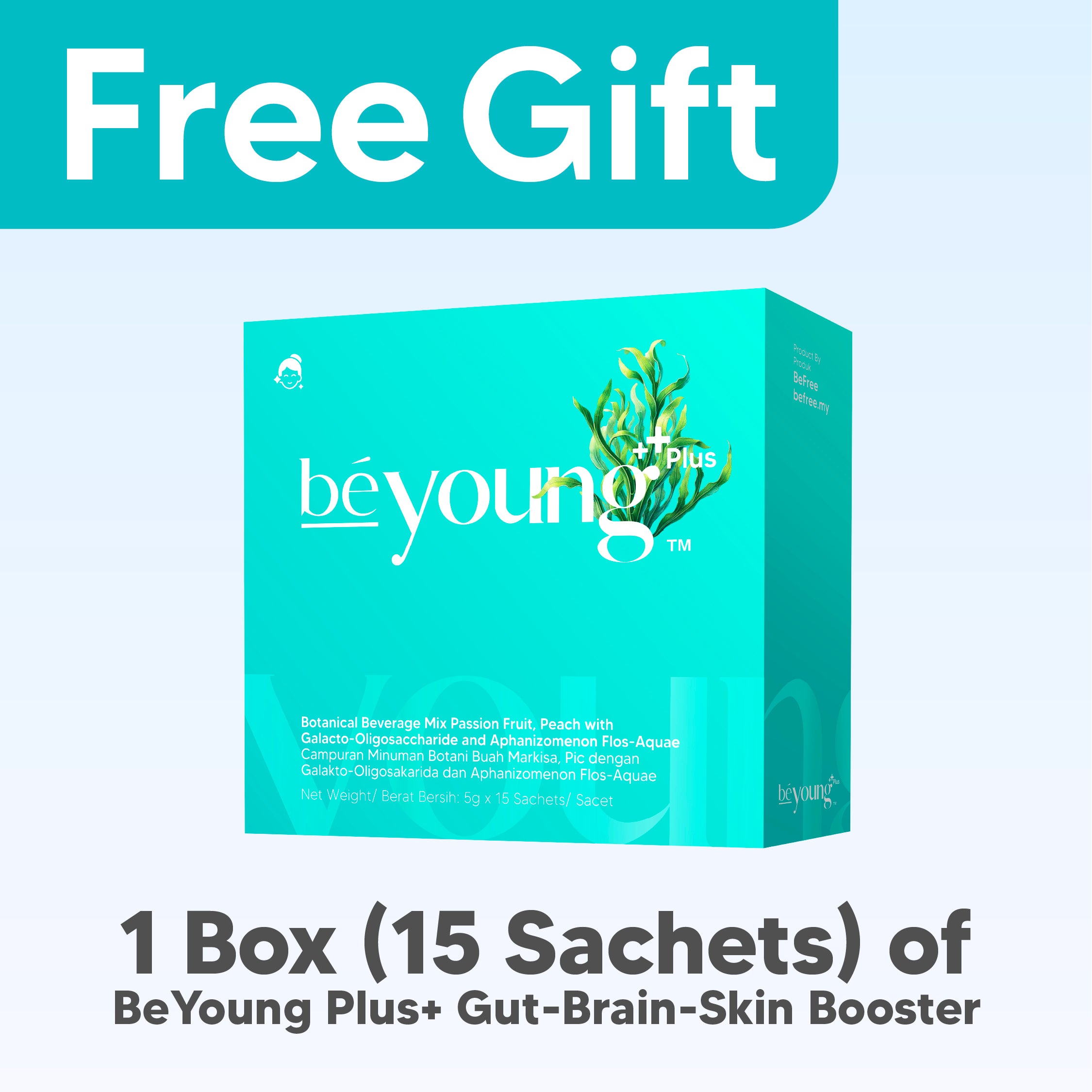 [Free Gift] 1 Box (15 Sachets) of BeYoung Gut-Brain-Skin Booster HK