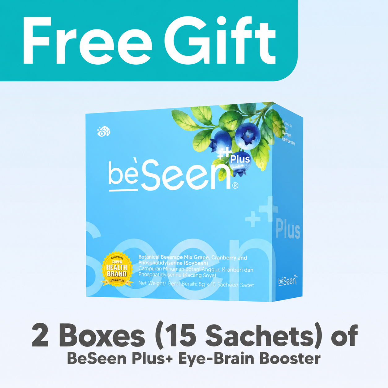 [Free Gift] 2 boxes (15 Sachets) of BeSeen Eye-Brain Booster MY
